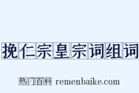 挽仁宗皇宗词组词是什么意思的图片